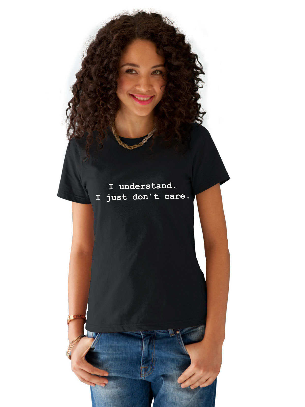 Tricou dama negru - I understand - CATEGORIE